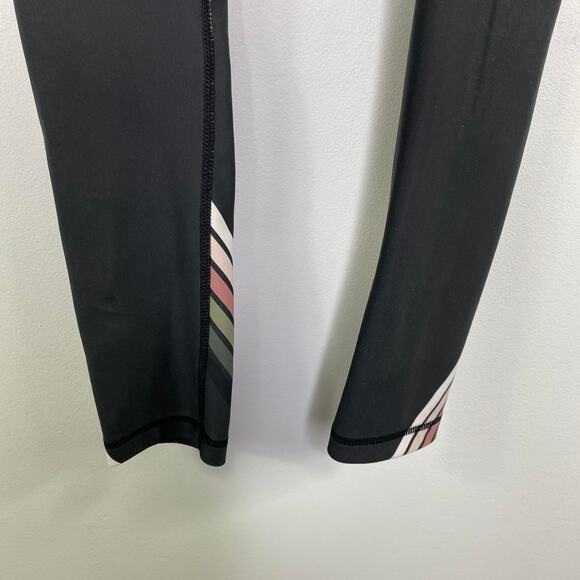 Barry's Black Multi-Color Striped Pull On Leggings Women's Size X-Small XS - Picture 2 of 7